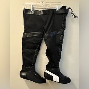 Mid Thigh high black boots